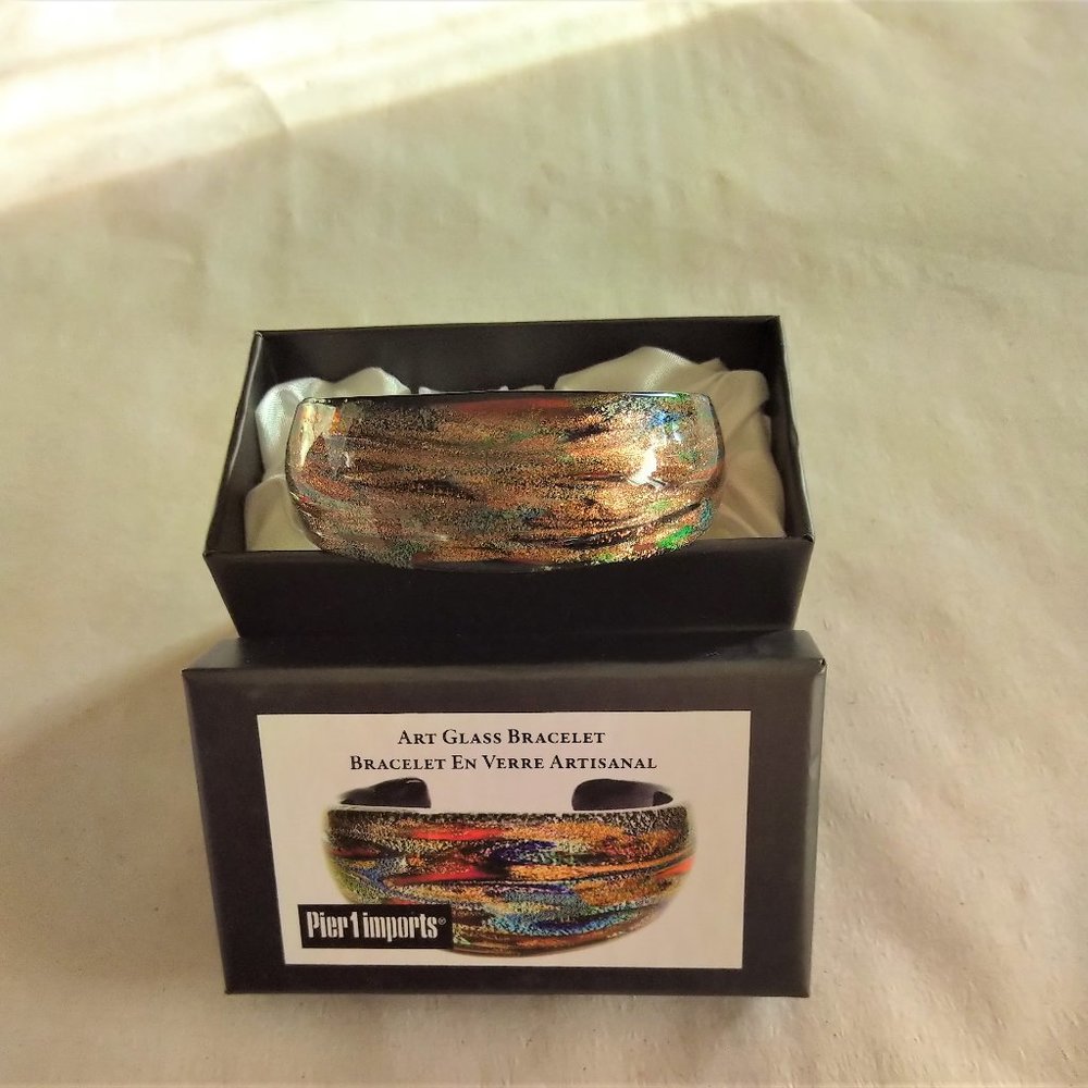 Pier 1 Imports Multi-Colour Art Glass Bracelet-New-In Gift Box